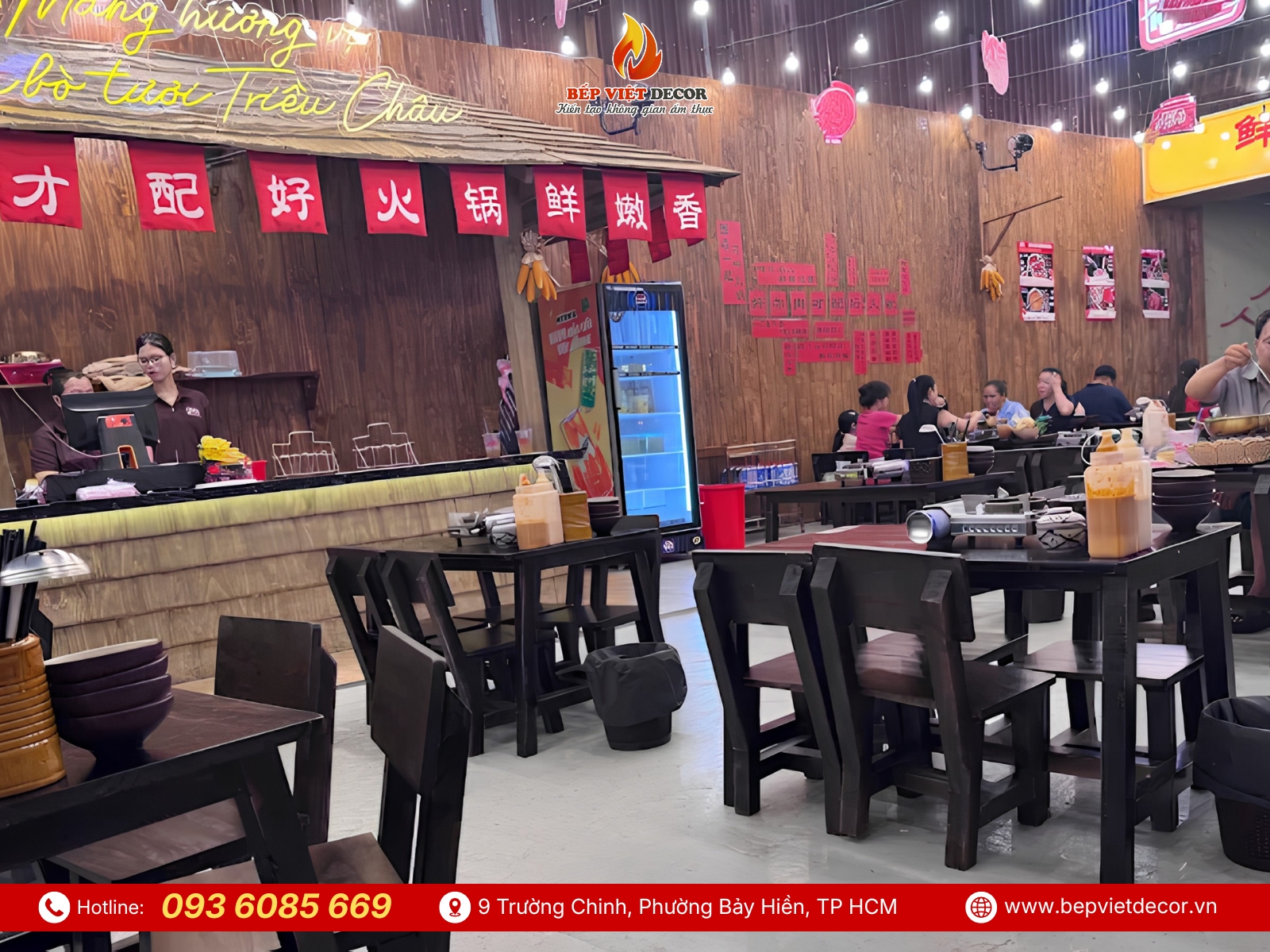 Thi Công Trọn Gói Khu Bếp Lẩu Bò Trăm Rưỡi