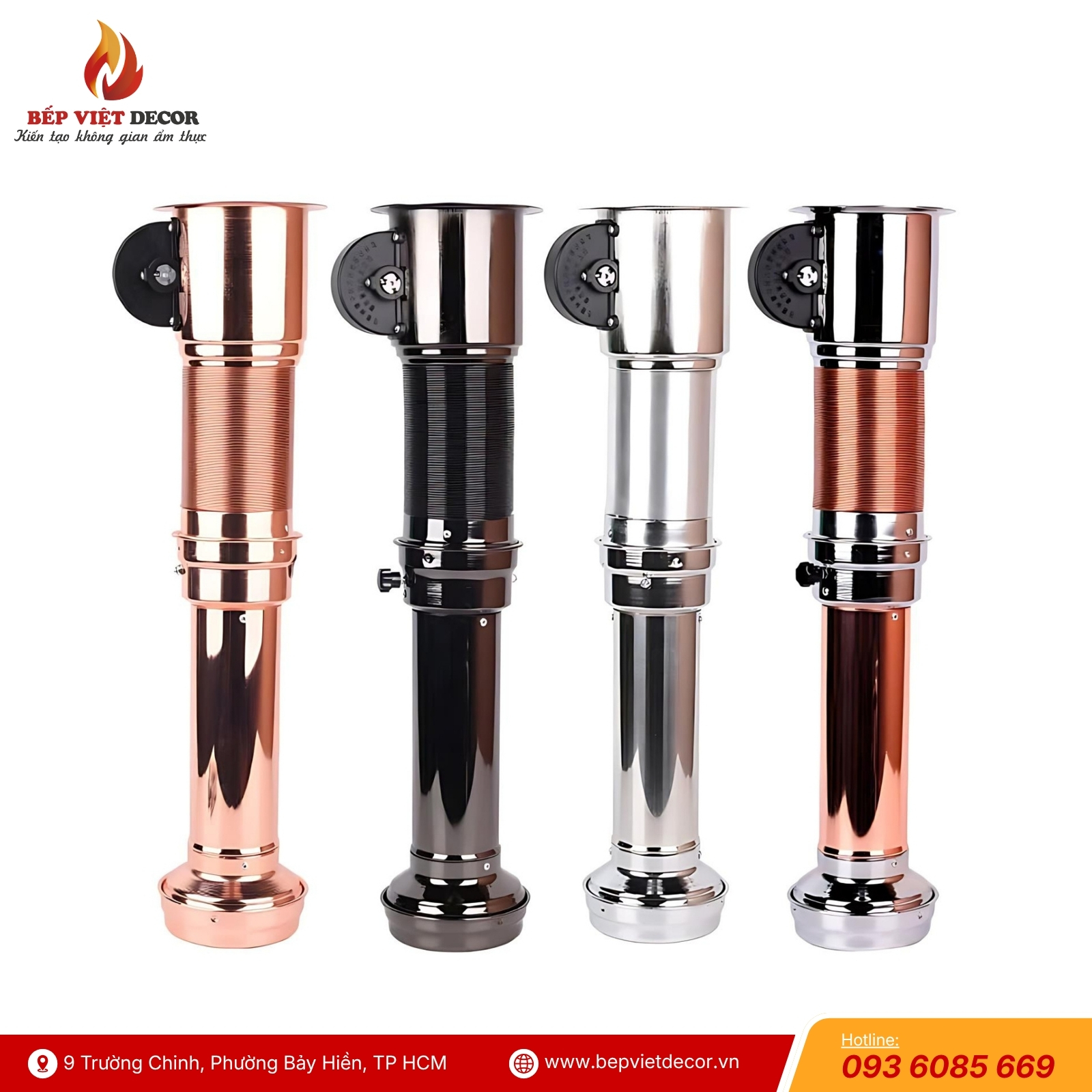 Ống Hút Khói Mềm Nhà Hàng Màu Đồng