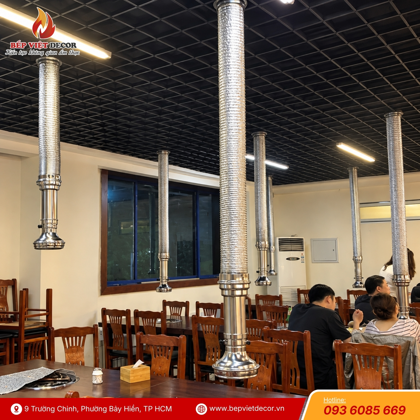 Ống Hút Khói Mềm Nhà Hàng Màu Trắng
