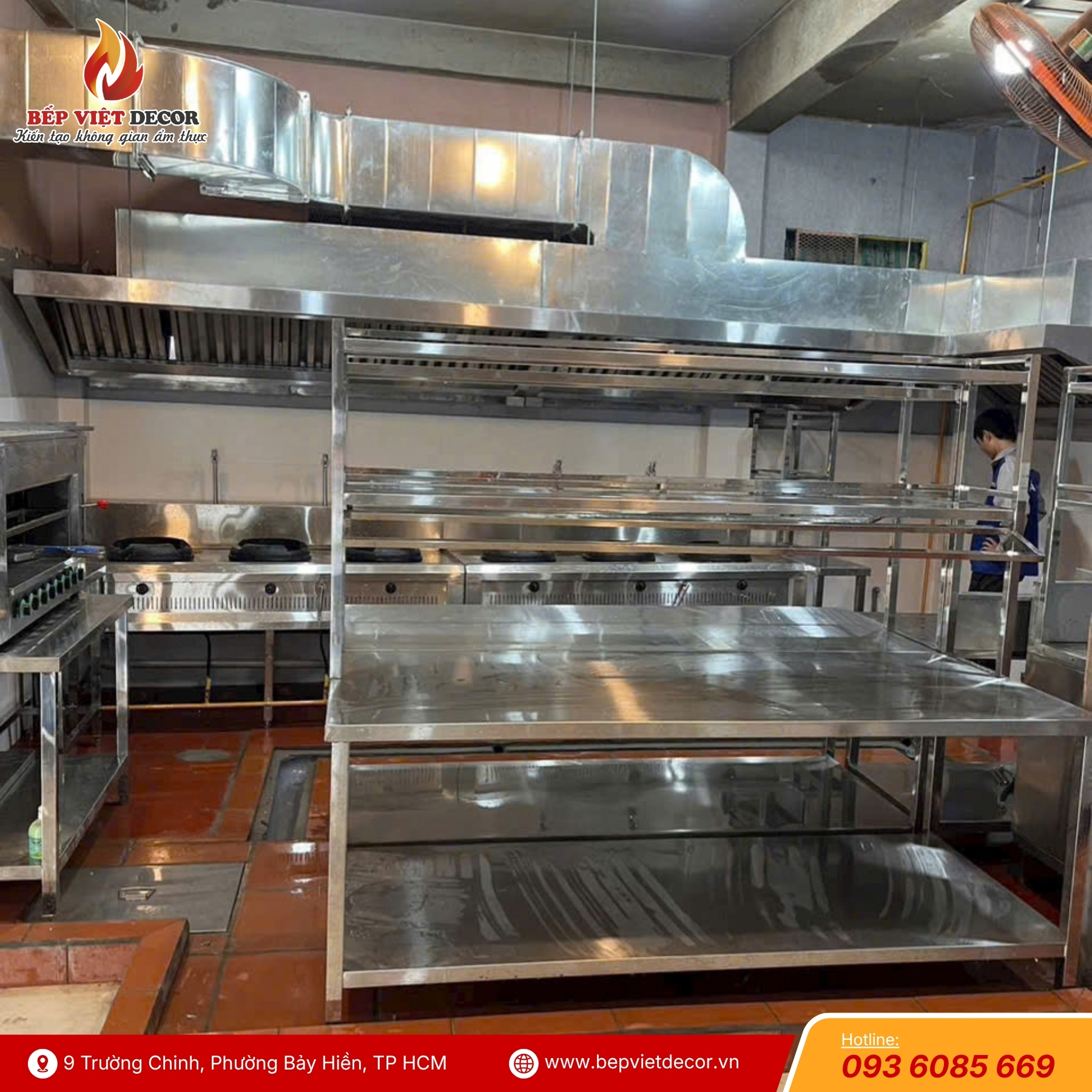 Bàn Giao Hệ Thống Thiết Bị Inox Khu Bếp Công Nghiệp