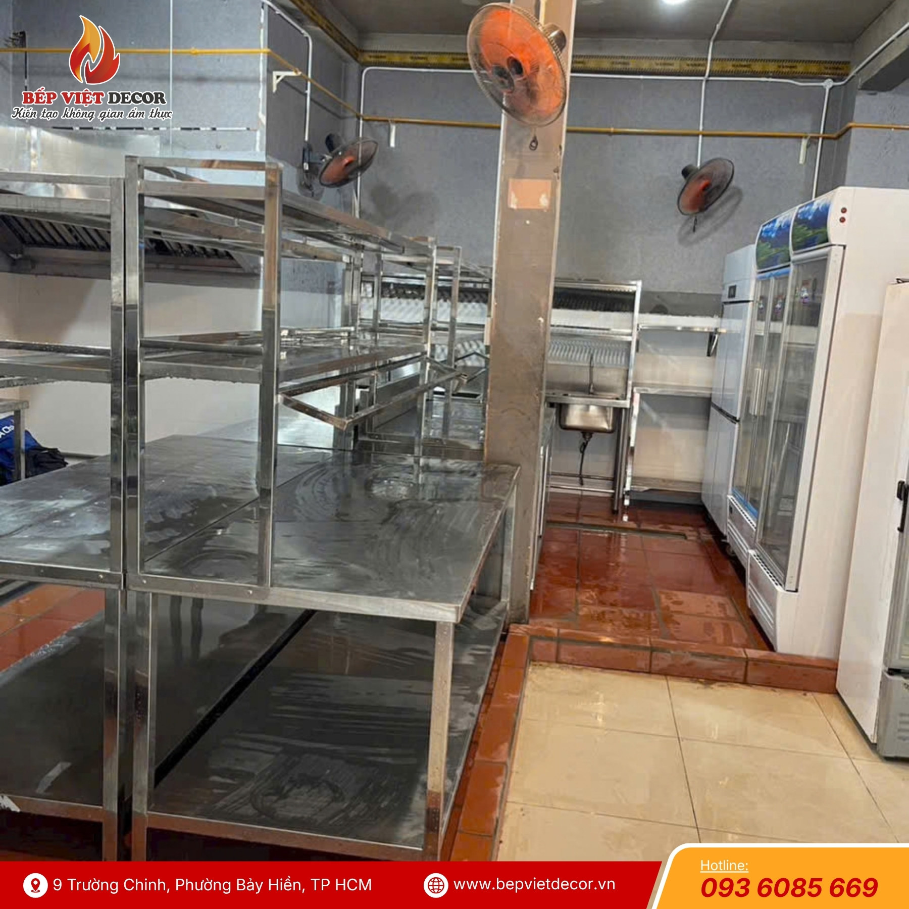 Bàn Giao Hệ Thống Thiết Bị Inox Khu Bếp Công Nghiệp