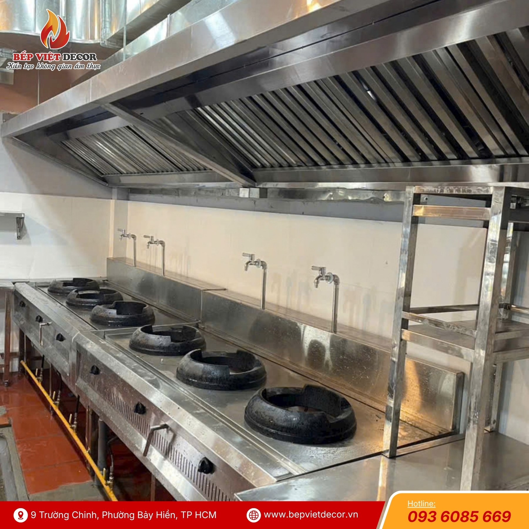 Bàn Giao Hệ Thống Thiết Bị Inox Khu Bếp Công Nghiệp