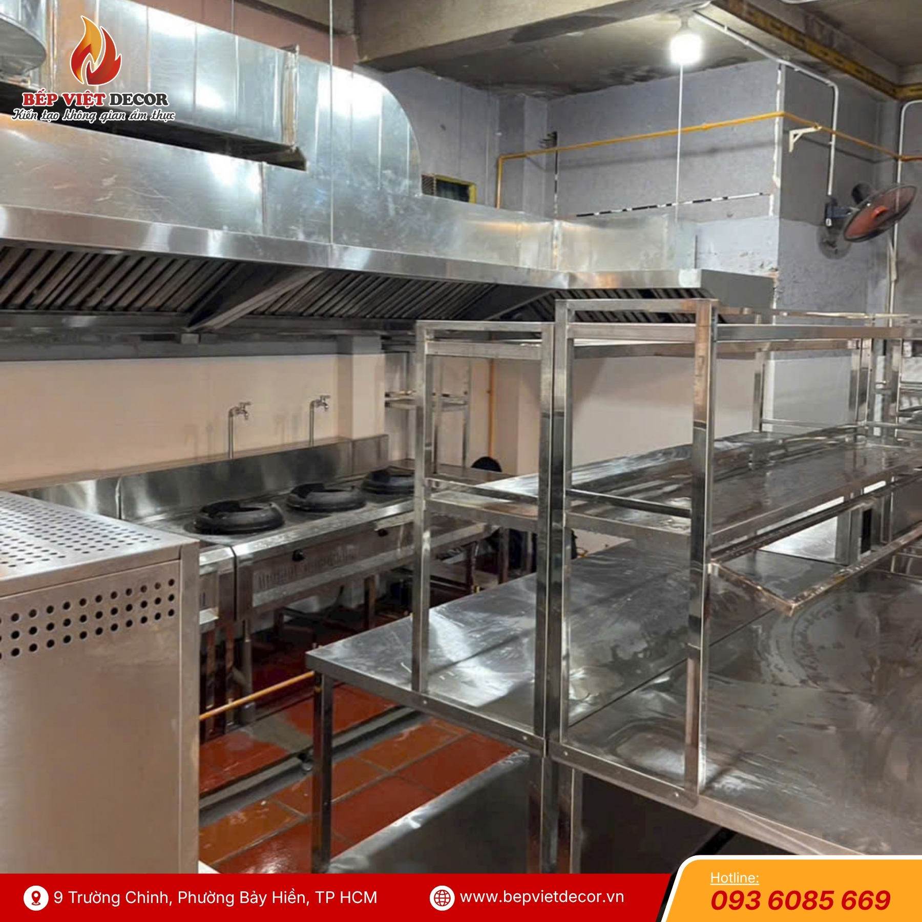 Bàn Giao Hệ Thống Thiết Bị Inox Khu Bếp Công Nghiệp