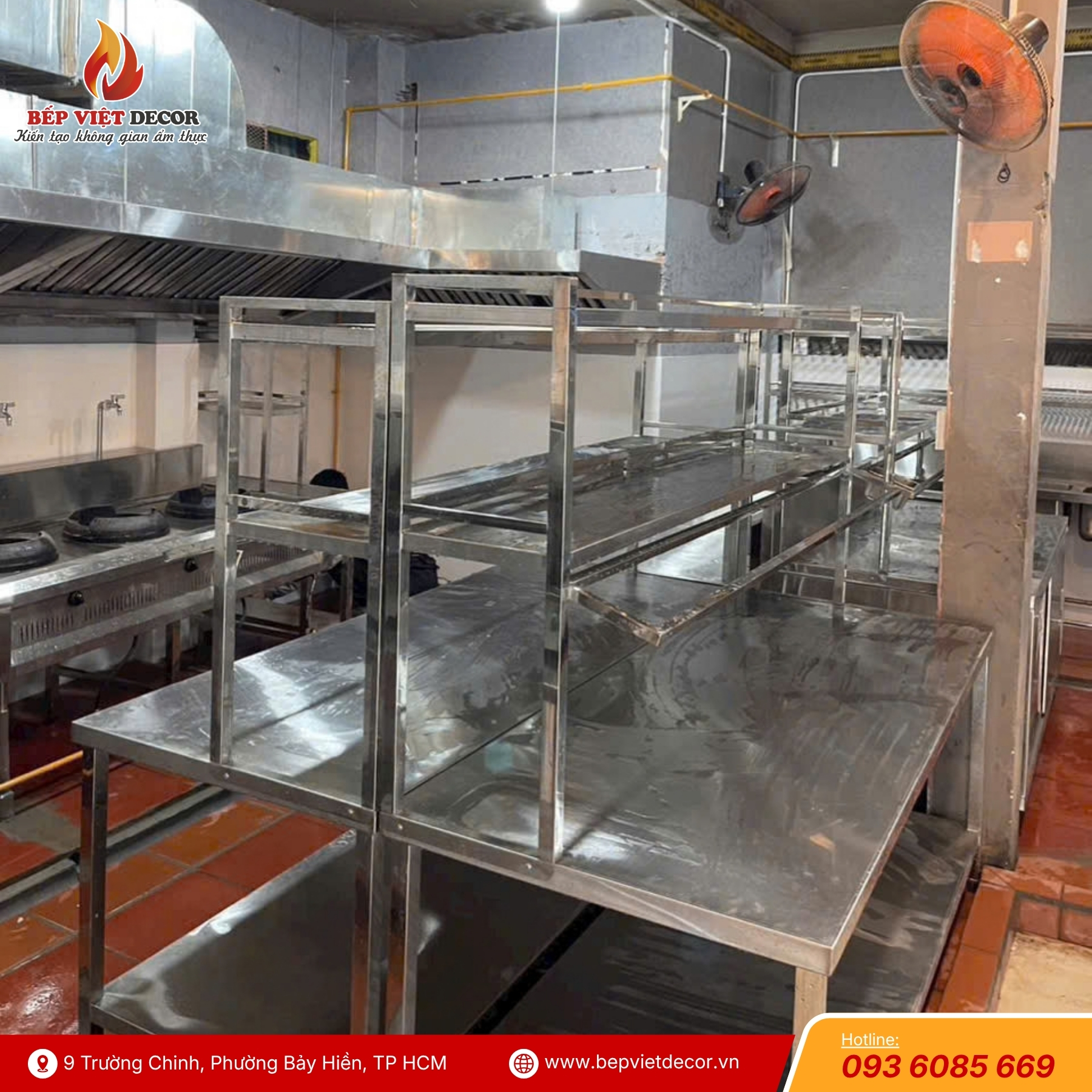 Bàn Giao Hệ Thống Thiết Bị Inox Khu Bếp Công Nghiệp