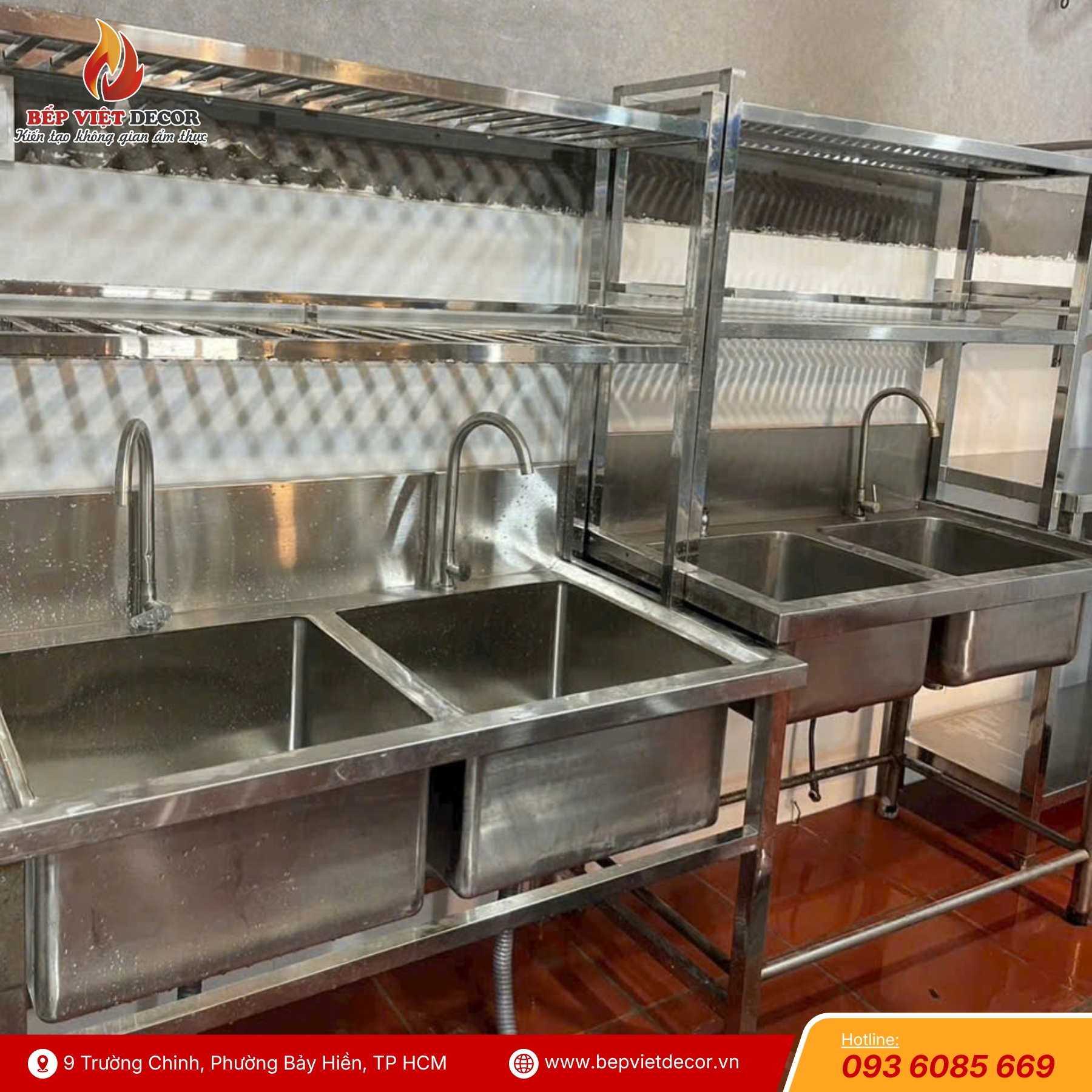 Bàn Giao Hệ Thống Thiết Bị Inox Khu Bếp Công Nghiệp
