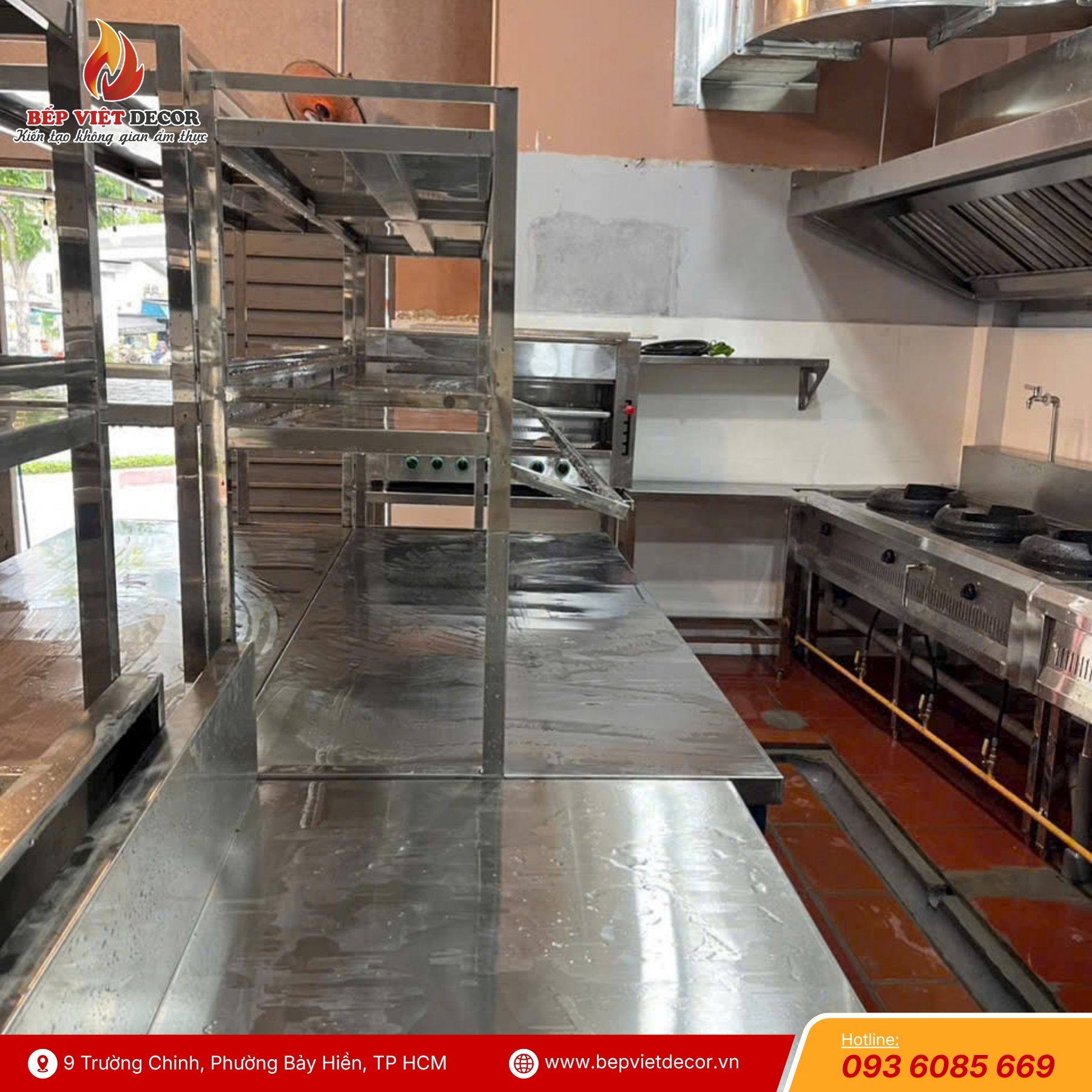 Bàn Giao Hệ Thống Thiết Bị Inox Khu Bếp Công Nghiệp