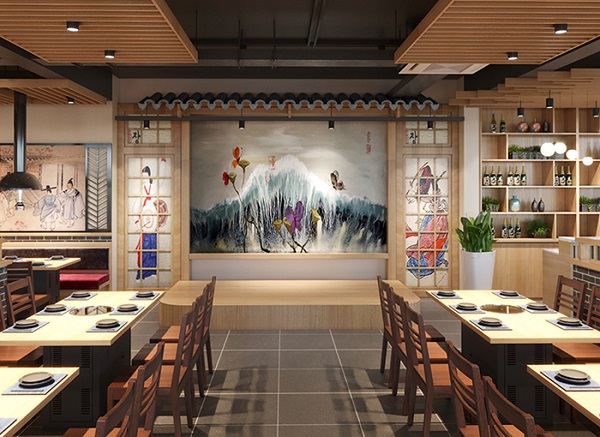 Mẫu 6 - Phong cách thiết kế nhà hàng lẩu với không gian đậm chất Nhật Bản