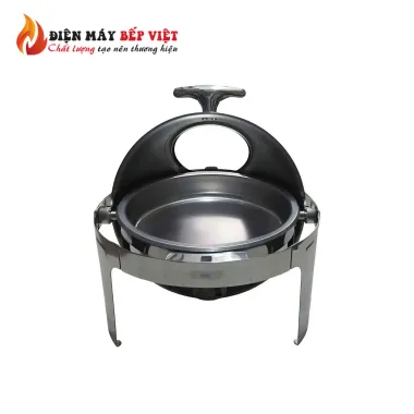 Nồi Hâm Nóng Buffet Tròn Inox Có Chân Mặt Kiếng