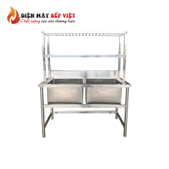 Chậu Rửa 2 Hộc Kệ 2 Tầng