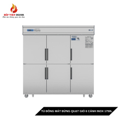 Tủ Đông Mát Đứng Quạt Gió 6 Cánh Inox 1750L