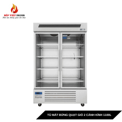 Tủ Mát Đứng Quạt Gió 2 Cánh Kính 1100L
