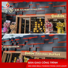 Cần Thơ - Bàn Giao Công Trình Nhà Hàng BBQ & Tokbokki Phong Cách Luxury