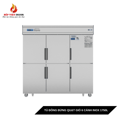 Tủ Đông Đứng Quạt Gió 6 Cánh Inox 1750L