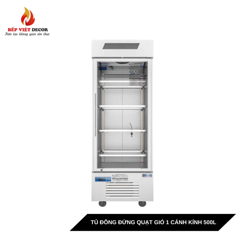 Tủ Đông Đứng Quạt Gió 1 Cánh Kính 500L