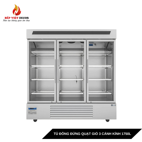 Tủ Đông Đứng Quạt Gió 3 Cánh Kính 1750L