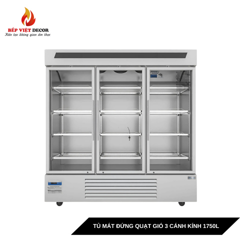 Tủ Mát Đứng Quạt Gió 3 Cánh Kính 1750L
